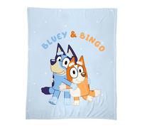 Plaid Imprimé 100% Polyester, Bluey Hug Bleu Ciel 125X150