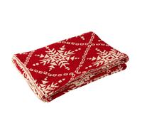 Plaid Imprimé Flocons de Neige 130x180cm Rouge