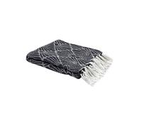 - Plaid imprimé géométrique - 125x150 cm - Bleu et Blanc - Jacquard