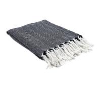 Plaid imprimé géométrique avec franges