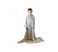 Plaid intégral manches et poche - Enfant ou adulte jusqu'à 1.65m 160x120cm -Beige-