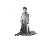 Plaid intégral manches et poche - Enfant ou adulte jusqu'à 1.65m 160x120cm -Gris-