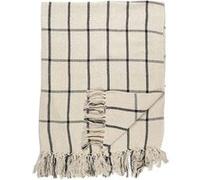 Plaid Jeté de Canapé 125x150cm Beige Imprimé Carreaux Noirs avec Franges - WAIKIKI - ALTOBUY Beige G