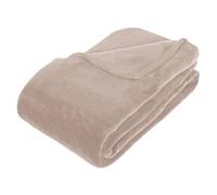 Plaid ""Kiesa"" microfibre beige 180x230cm - Atmosphera Créateur d'intérieur