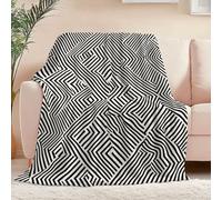 Plaid Lignes Losange Jeté De Fauteuil pour Voyages M | Couverture Flanelle Séchage rapide Blanket pour Canape Lit Sofa