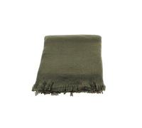 Plaid Lola à franges polaire en Taupe, 125 x L150 cm --