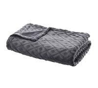 Plaid Losange - Flanelle - Gris foncé - 125x150 cm - Atmosphera créateur d'intérieur