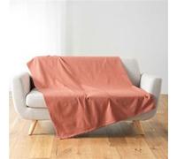 Douceur d'Intérieur – Plaid Lucile – Polycoton uni – 220 x 240 cm – Marsala