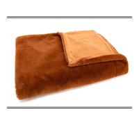 Plaid Luxe orange foncé 130x170 - - Orange - Polyester