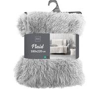 Plaid Imitation Fourrure Uni Marilou 180x220cm Gris