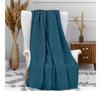 Plaid Microfibre 120x160 Cm Cocooning Bleu Canard, Par Soleil D'ocre