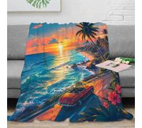 Plaid Microfibre 3D Côte Couchée Douceur Polaire | 60x80inch Polaire douce microfibre, lavable en machine, respirante, 3D Côte Couchée Douceur, idéal offrir