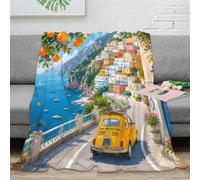 Plaid microfibre imprimé 3D côte italienne douceur canapé déco | 80×90inchtoucher peluche microfibre chaleur légère accent canapé lit confort voyage motif éclatant