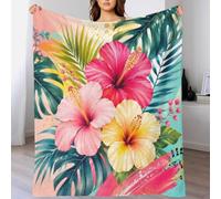 Plaid Microfibre Imprimé 3D Fleurs Doux Léger Décor | 70×80inch Polaire douce microfibre, lavable en machine, respirante, Imprimé 3D Fleurs Doux, idéal offrir
