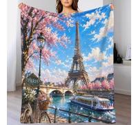 Plaid microfibre Paris imprimé 3D toucher polaire déco maison | 60x80inchdouceur microfibre chaleur légère canapé lit jeté sensation cosy