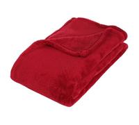 Plaid microfibre rouge 130x180cm - Atmosphera Créateur d'intérieur