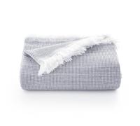 Plaid multifonction pour lit de 135/150 cm et canapé. Plaid Housse de canapé 3 places en coton doux et respirant nid d'abeille - 230 x 280 cm, Gris