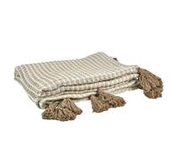Plaid Nid d'Abeille Gaufré 125x150cm Beige & Taupe