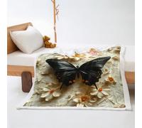 Plaid Noir Jaune Clair Plaid Lit Polaire Flanelle et Laine Agneau Jeté de Canapé Conception Recto Verso Blanket Epais Plaide Soins Faciles Lavable Couverture Été 150x150cm
