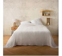 Plaid ou couvre lit 100% coton nid d’abeille Blanc 240x260 cm