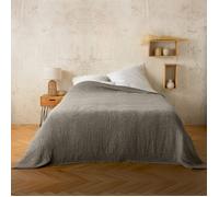 Plaid ou couvre lit 100% coton nid d’abeille Marron glacé 240x260 cm