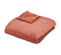 Plaid Oya 75x100cm flanelle terracotta - Atmosphera Créateur d'intérieur