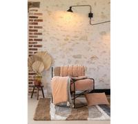 Plaid Points Noués En Coton Epice 140 X 200 Rose