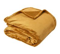 Plaid polaire 150x200 cm microvelours 100% Polyester 280 g/m2 VELVET Jaune Miel