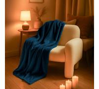 Vivezen Plaid polaire 220 x 240 cm en flanelle ultra doux Bleu