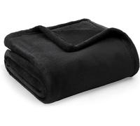 Plaid Polaire Couverture Canapé - Douillette en Microfibre en Flanelle, Douce et Chaude, Jeté de Canapé Grande Taille, XL 150 x 200 cm, Noir, 90% Polyester