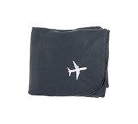 Plaid polaire de voyage rectangulaire 120x150cm en polyester gris anthracite avec les bords surpiqués - COSYAIR -