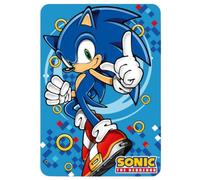 Plaid polaire enfant Sonic 100x140 cm - doux et chaud - - Bleu
