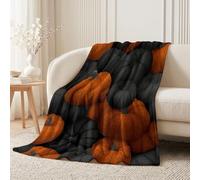 Plaid Polaire Halloween Citrouille 130x150cm | Minimaliste conception Douce en Microfibre Flanelle Couverture, Thermique Plaid pour Lit, canapé, salle de bain