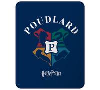 Plaid Polaire Imprimé 100% Polyester, Harry Potter Blason Bleu Marine 110X140