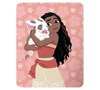 Plaid Polaire Imprimé, Disney Home Vaiana Pua Rose 110X140