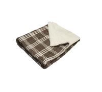 Plaid Polaire Imprimé Et Sherpa Tania Taupe 120x160 Cm