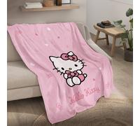 Plaid Polaire Imprimé, Hello Kitty Cute Rose 125X150