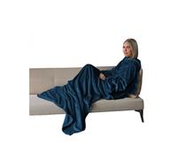 Plaid polaire intégral avec manches et poche - Adulte 210x140cm - Bleu -