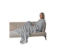 Plaid polaire intégral avec manches et poche - Adulte 210x140cm - Gris -