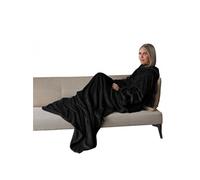 Plaid polaire intégral avec manches et poche - Adulte 210x140cm - Noir -