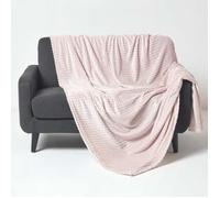 Plaid Polaire Rose Mora à motif chevrons, 130 x 160 cm