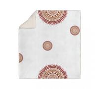 Soleil d'ocre Plaid Polaire Sherpa imprimé 110x170 cm Mandala Corail