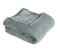 Plaid Polaire Uni "Coral Fleece" 125x150cm Gris Clair Gris
