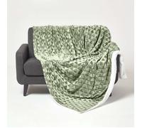 Plaid polaire Vert sauge - HOMESCAPES - 200 x 230 cm - Doux et confortable - Réversible