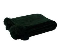 Plaid pompon polyester noir
