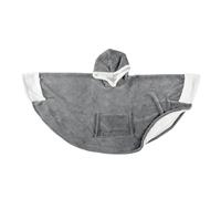 Plaid Poncho à Capuche Sherpa 100x150cm Gris Foncé