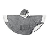 Plaid Poncho à Capuche Sherpa 100x150cm Gris Foncé