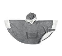 Plaid Poncho à Capuche Sherpa 100x150cm Gris Foncé