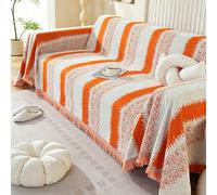 Plaid pour canapé Grand 1/2/3/4 Places, Couverture Douce réversible Polyvalente pour canapé, Couverture légère décorative pour Chaise, canapé-lit,Orange,90 * 180cm