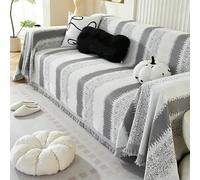 Plaid pour canapé Grand 1/2/3/4 Places, Couverture Douce réversible Polyvalente pour canapé, Couverture légère décorative pour Chaise, canapé-lit,Gris,180 * 130cm